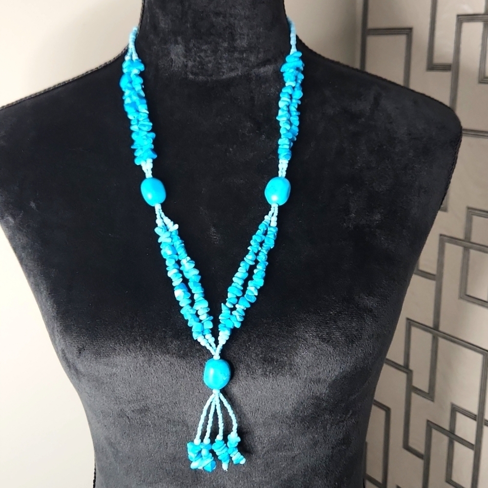 Natural Stones Turquoise Beaded Necklace